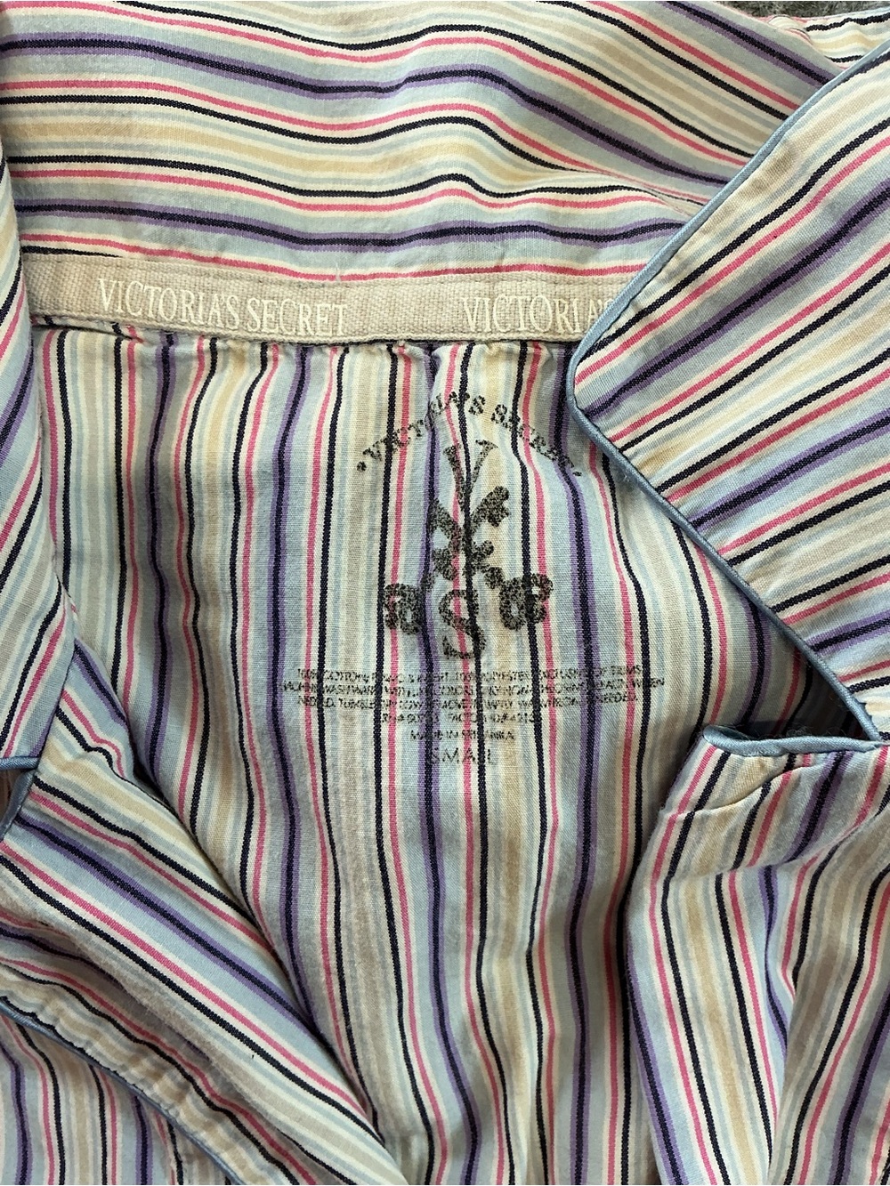 Victoria's Secret Vintage Y2K Rom Com Striped Pajama Set Size S - Picture 2 of 3